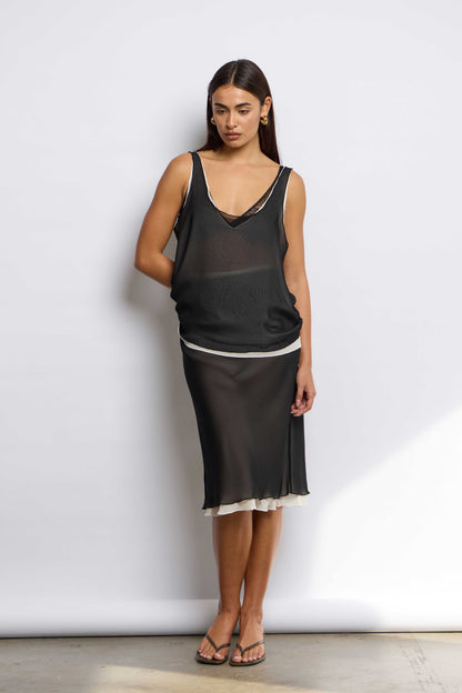 TWIN SKIRT | BLACK & CREAM