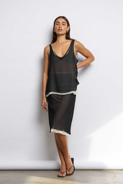 TWIN SKIRT | BLACK & CREAM