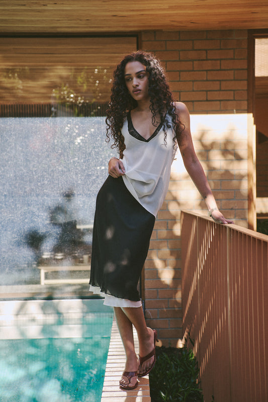TWIN SKIRT | BLACK & CREAM
